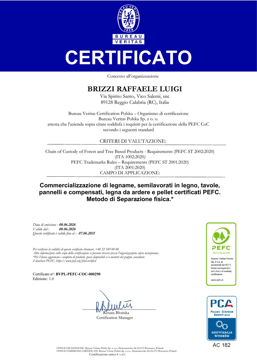 Anteprima certificato PEFC Brizzi