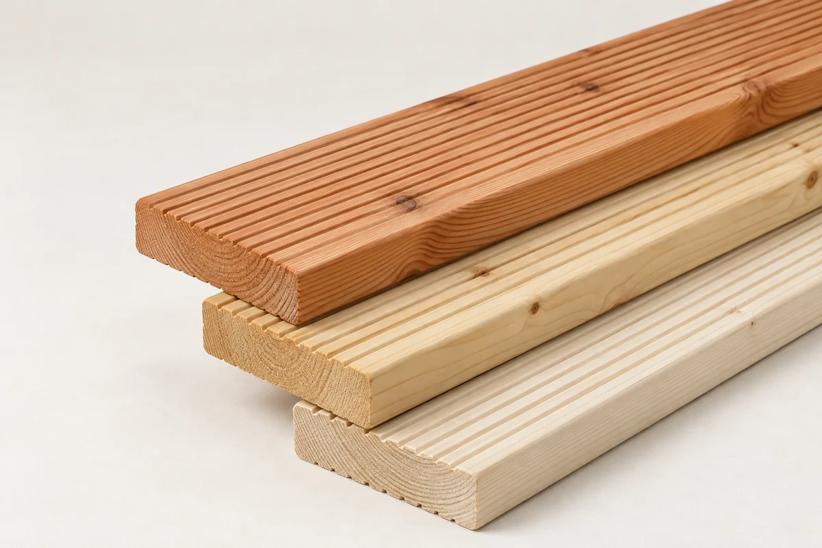Decking in larice, pino e abete — immagine illustrativa del materiale